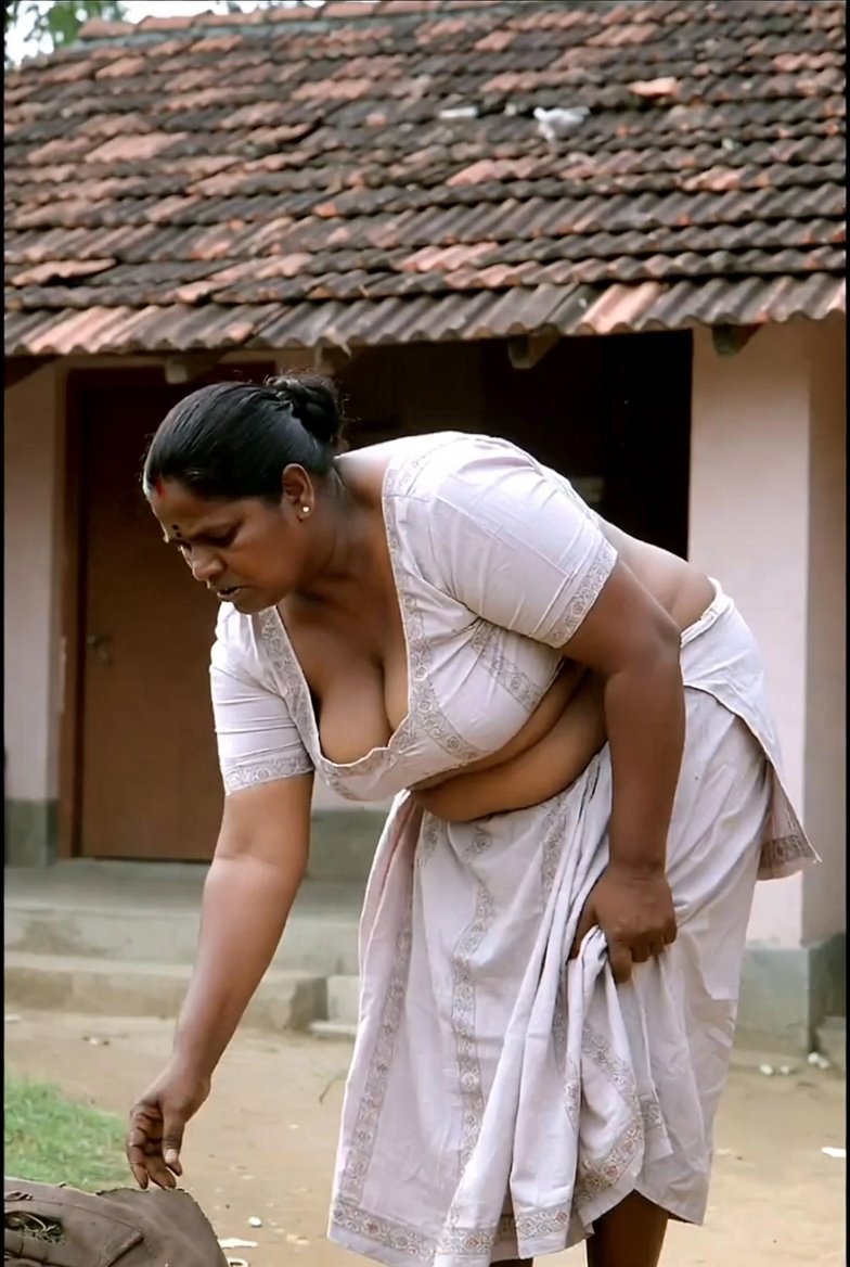 Charming Indian bhabhi in white saree outdoors