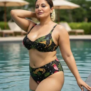 Bhabhi Tempts in Poolside Bikini