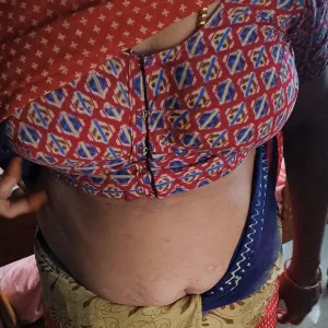 Desi Aunty Teases in Festive Blouse