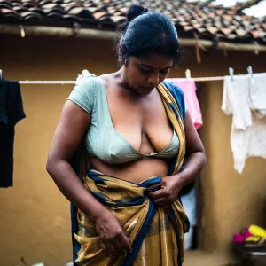 Sultry Desi Aunty Adjusts Her Saree