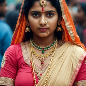 Alluring Bhabhi in Traditional Indian Saree