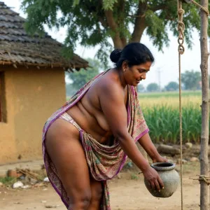 Hot Indian Aunty at Village Well