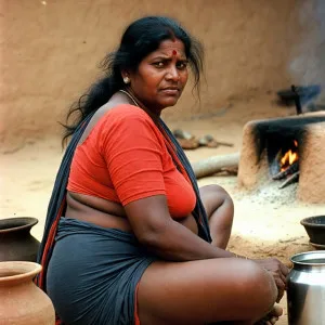 Curvy South Indian Bhabhi in Traditional Pose