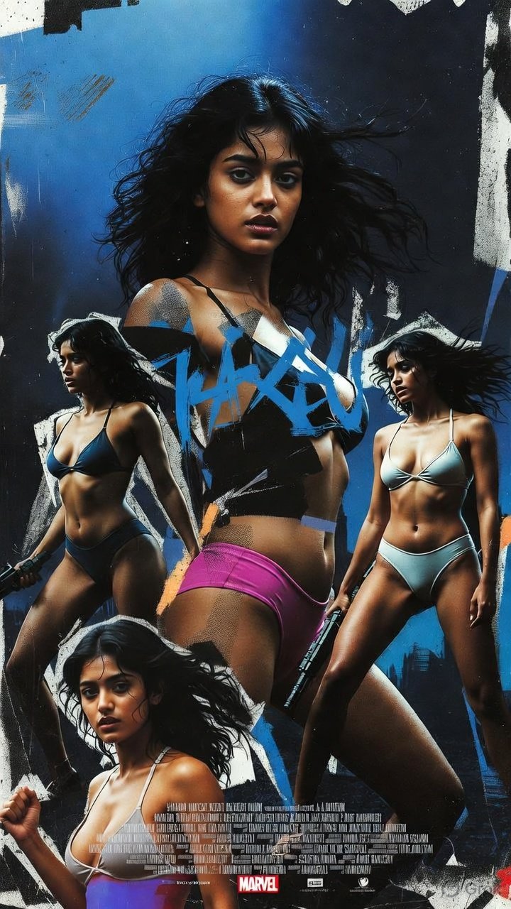 Stunning Indian women in tight workout gear posing powerfully